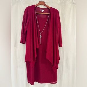 Dress Barn Dress With Built In Cardigan
